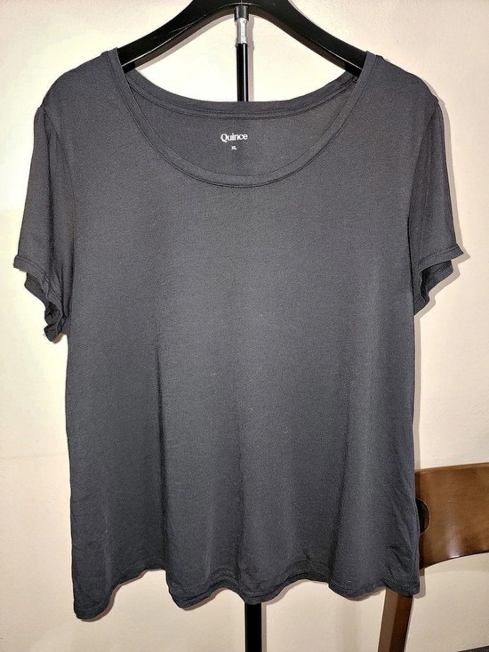 Quince Cotton Modal Scoop Neck Tee Gray XL